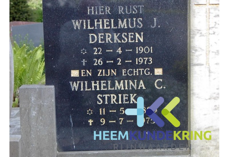 Grafstenen kerkhof Herwen Coll. HKR (293) W.J. Derksen & W.C.Striek